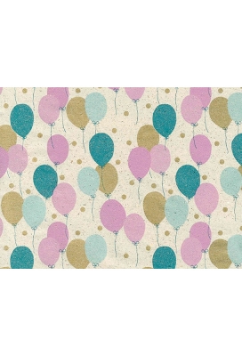 Graspapier petit ballon petrol & fuchsia & goud 50cm x 200meter