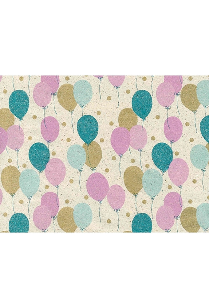 Graspapier petit ballon petrol & fuchsia & goud 50cm x 200meter