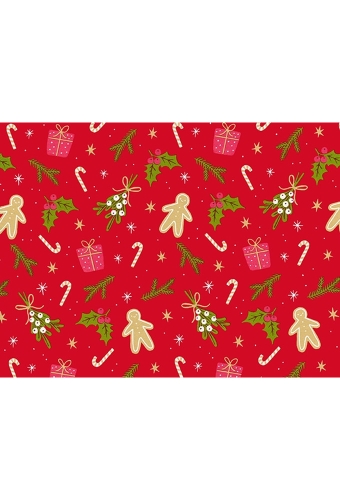 Kerstpapier Coated mistletoe 70cm x 200meter
