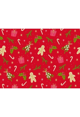 Kerstpapier Coated mistletoe 70cm x 200meter