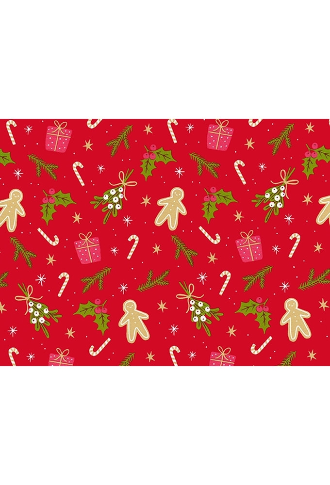 Kerstpapier Coated mistletoe 70cm x 200meter