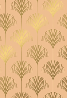 Cadeaupapier Coated royal palmetto zand & kopergoud 70cm x 200meter