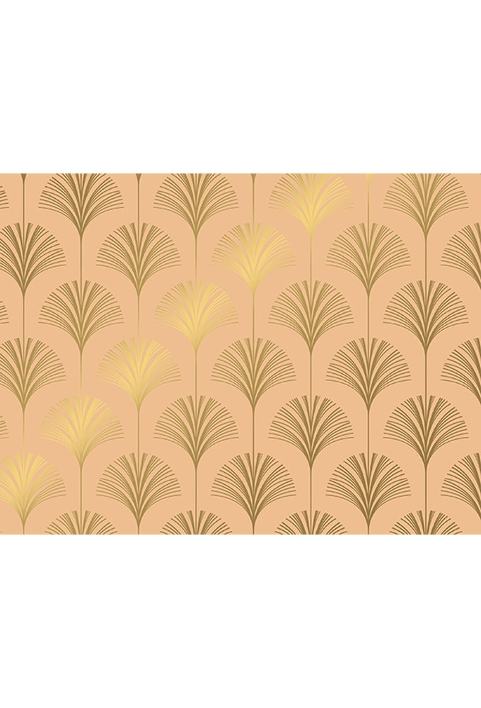 Cadeaupapier Coated royal palmetto zand & kopergoud 70cm x 200meter