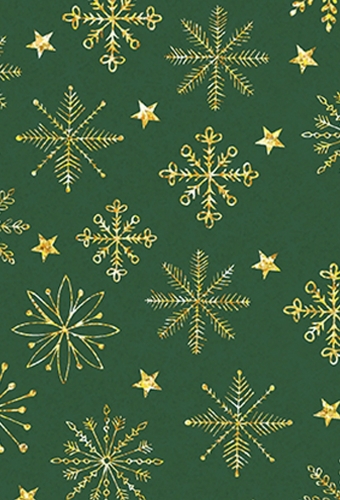 Kerstpapier Holographic christmas winter crystal groen 70cm x 200meter