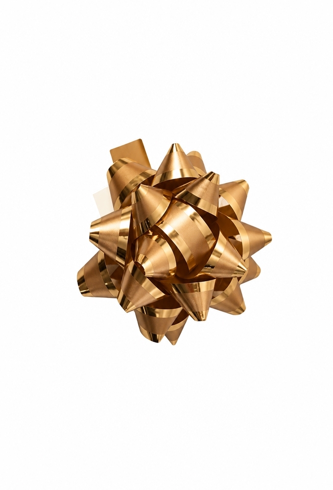 Mini Bows Strik Rond 45mm Metallic & Mat Goud Met Plakker 50stuks