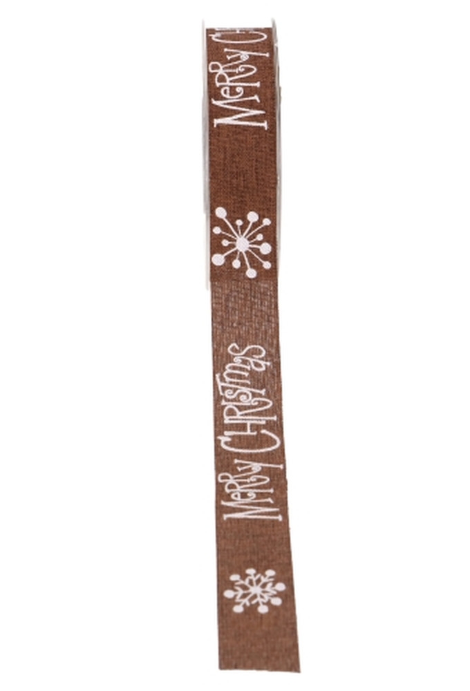 Kadolint Canvas Merry Christmas Bruin & Wit 25mm x 20meter