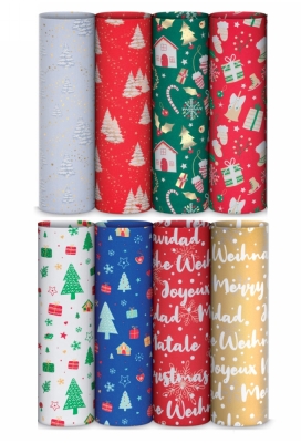 Kadopapier Consumentenrollen Eco Xmas Tree Rood 70cm x 2meter 1st