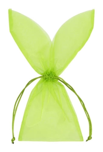 Organza Pasen Zakjes Groen Bunny 11x29cm 10stuks