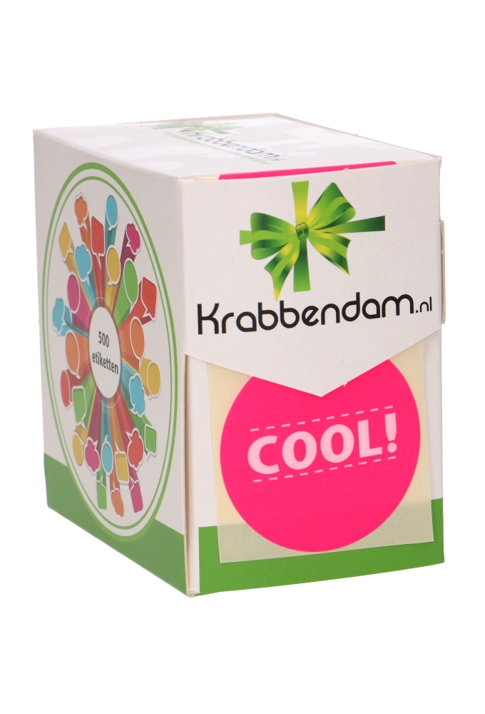 Etiketten Everyday COOL Fluor Pink 4.7cm 500stuks op is op