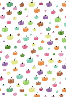 Cadeaufolie Transparant Gekleurde Pompoenen 50cm x 50meter