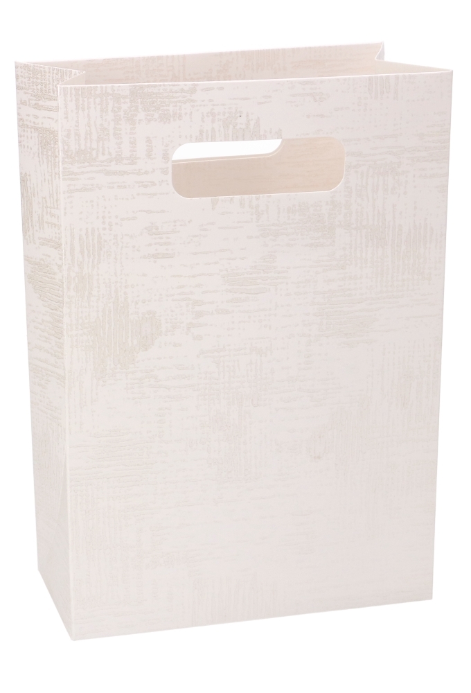 Kadotasje Luigi Karton Wit Met Relief 16x8x23cm 9 stuks OP IS OP