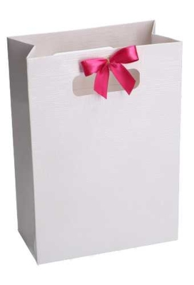 Kadotasje Luigi Karton Wit Met Relief 16x8x23cm 9 stuks OP IS OP