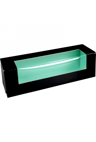 Macarondoosjes Venster Zwart & Mint Groen 16.5x4.7x4.7cm 25stuks