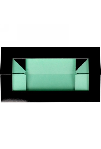 Macarondoosjes Venster Zwart & Mint Groen 16.5x4.7x4.7cm 25stuks