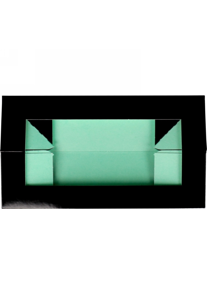 Macarondoosjes Venster Zwart & Mint Groen 16.5x4.7x4.7cm 25stuks
