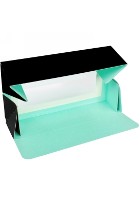 Macarondoosjes Venster Zwart & Mint Groen 16.5x4.7x4.7cm 25stuks