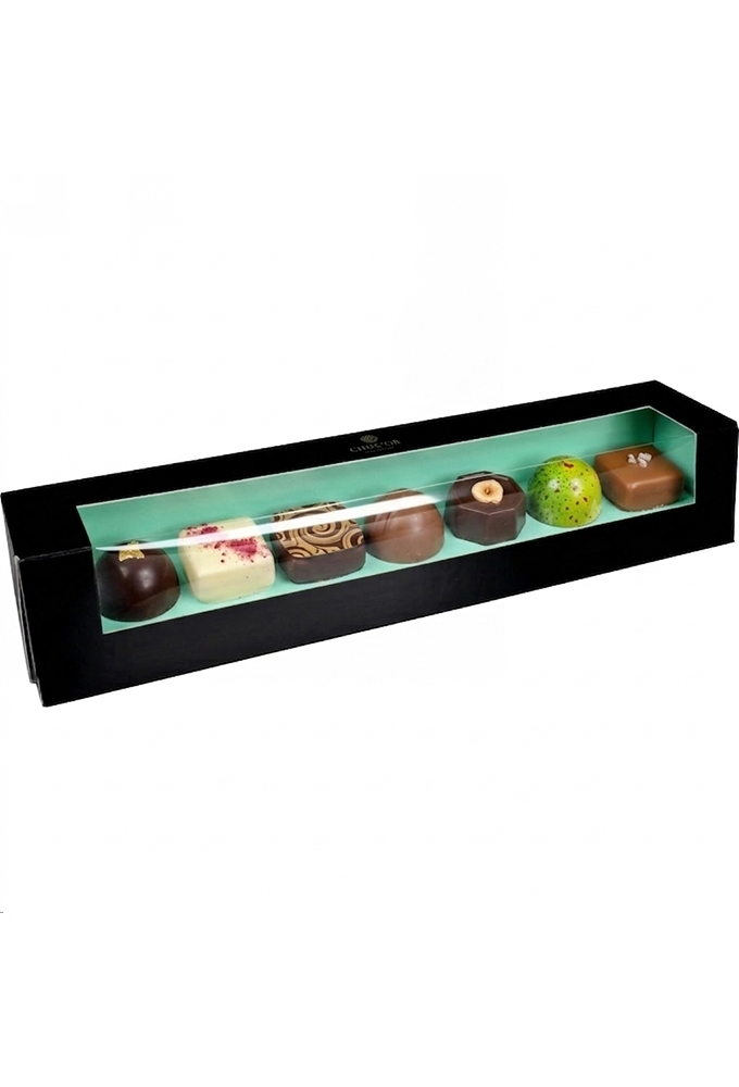 Macarondoosjes Venster Zwart & Mint Groen 26x4.7x4.7cm 25stuks