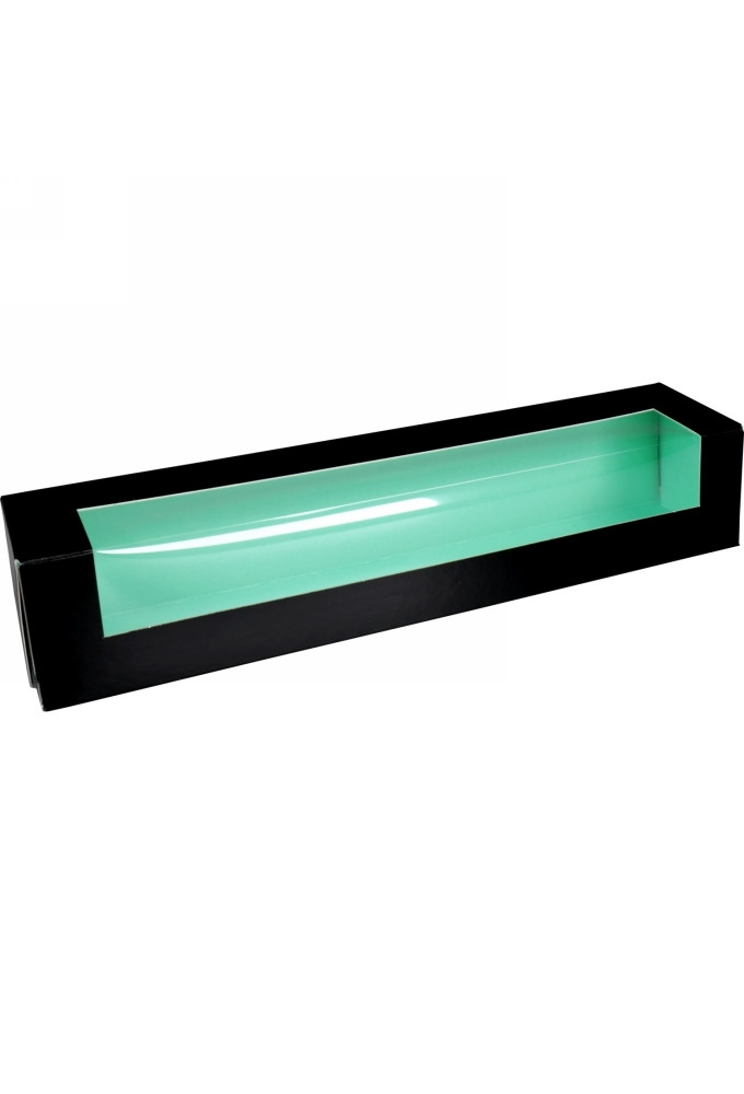 Macarondoosjes Venster Zwart & Mint Groen 26x4.7x4.7cm 25stuks
