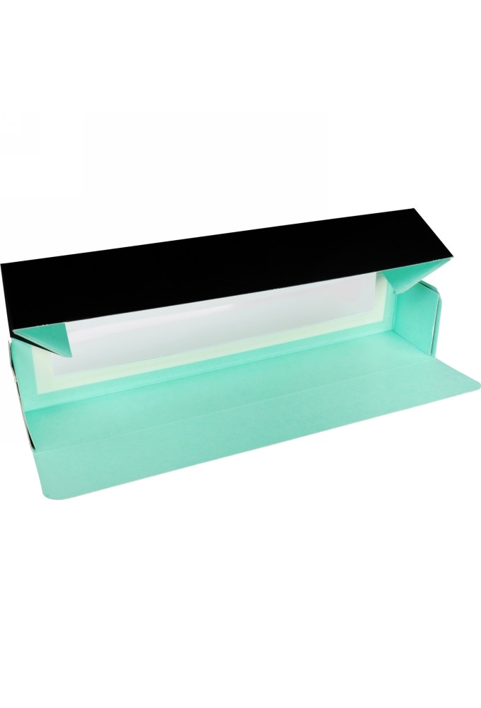 Macarondoosjes Venster Zwart & Mint Groen 26x4.7x4.7cm 25stuks