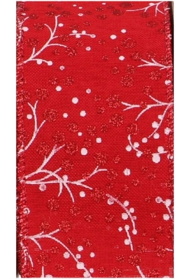 Luxe Kerstlint IJzerdraad Red Circles Met IJzerdraad 63mm x 10meter