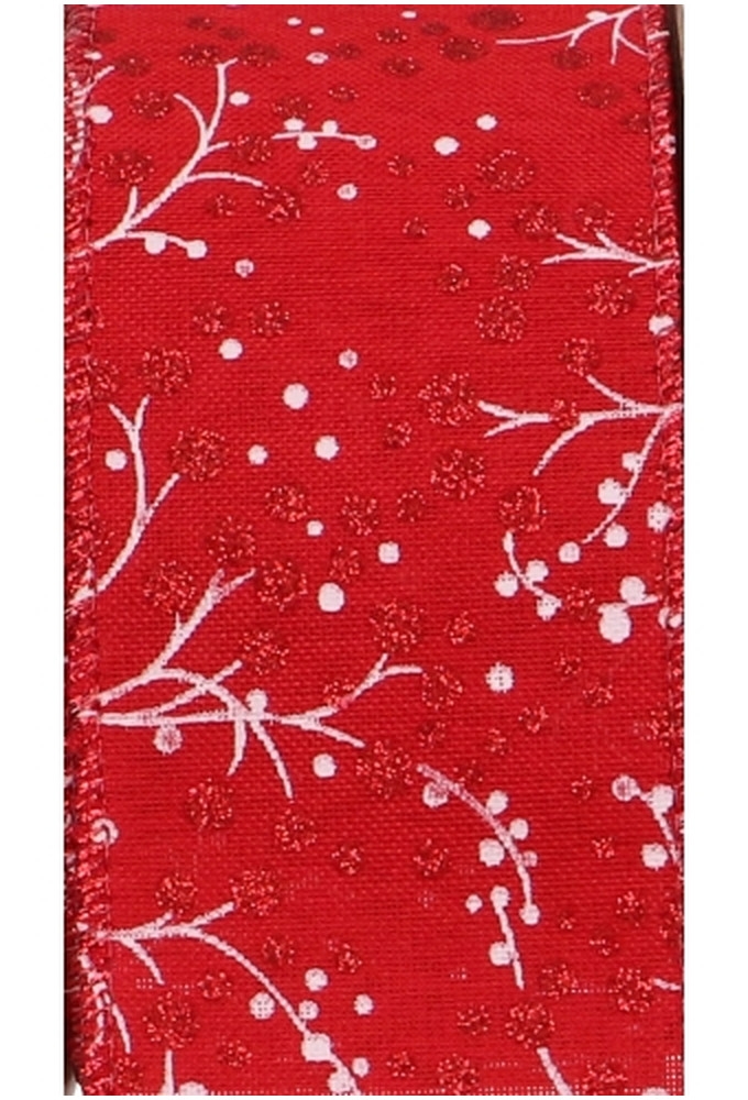 Luxe Kerstlint IJzerdraad Red Circles Met IJzerdraad 63mm x 10meter