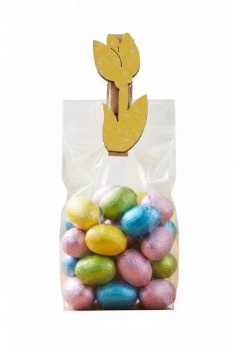 Houten Deco Knijper Tulp Geel 2x3,5cm 36stuks