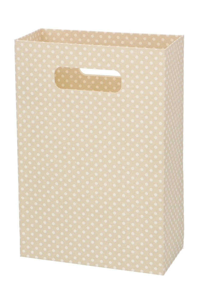 Kadotasje Luigi Karton Taupe Met Stippen 12.5x7x18cm 10stuks