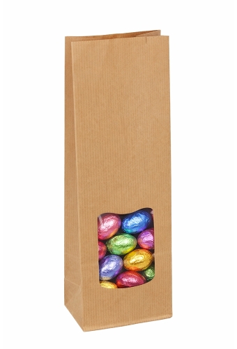 Blokbodemzakjes Kraft & Venster Sealbaar 9.5x6.5x29.5cm 100stuks