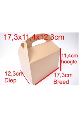 Draagdoosjes Danau Kraft 17.3x11.4x12.3cm 25stuks