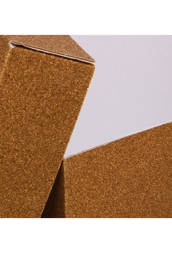 Decoratie Luxe Kerstdoos Glitter Goud 38x38x30cm 1 stuks