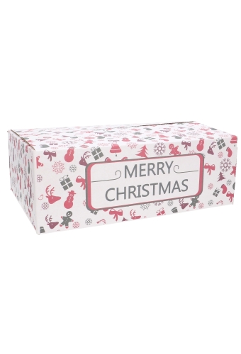 Kerstpakketdozen Merry Christmas Wit 39x29x13cm 15stuks