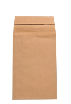 Papieren Verzendzak Zijvouw Zaza Kraft Plakstrip 23x34x8+10cm 500st