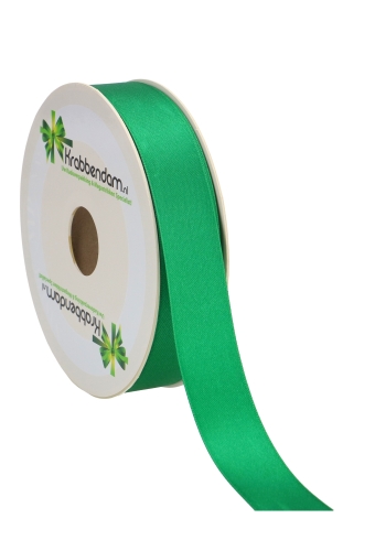 Satijn Dubbel Lint 25mm x 50 meter Middel Groen