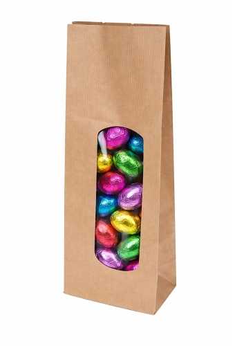 Blokbodemzakjes Kraft & Lange Venster Sealbaar 7x4x20cm 100stuks