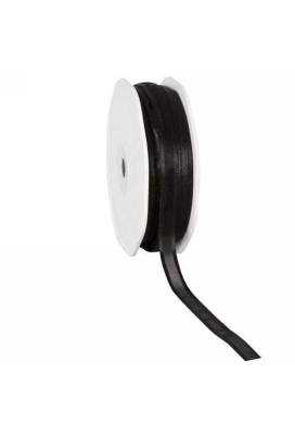 Luxe Organza Lint Met Satijnen Rand Zwart 10mm x 50meter