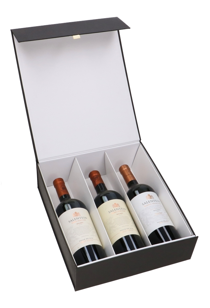 Luxe Magneetdozen Wijnfles Rioja Zwart Mat 3 fles 33.5X28X9.5cm 1stuks