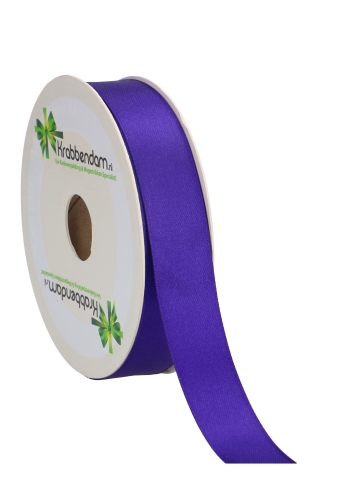 Satijn Dubbel Lint 25mm x 50 meter Donker Paars