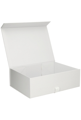 Luxueuze Magneetdozen Diamond & Satijn Wit Mat 31.5x23.5x10.5cm 12st