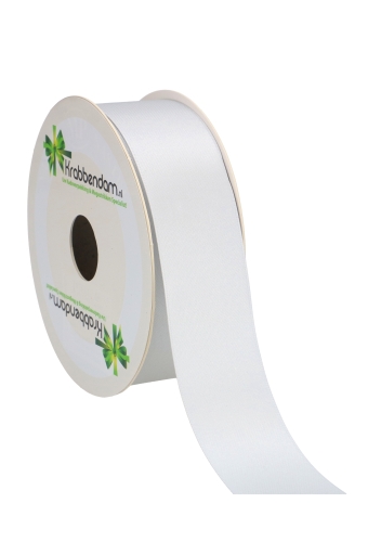 Satijn Dubbel Lint 40mm x 25 meter Zilver
