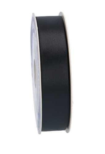 Satijn Dubbel Lint 25mm x 50 meter Zwart