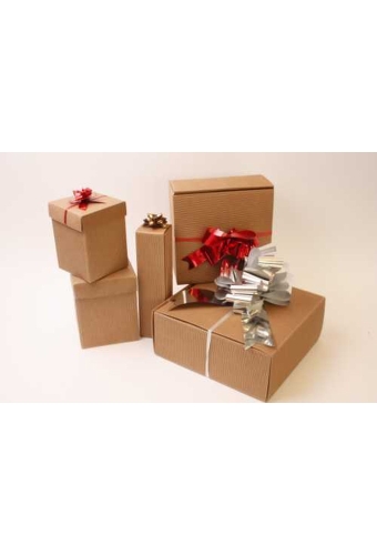 Geschenkdoosje Langwerpig Naturel Rib  5.5x5.5x24cm 10stuks