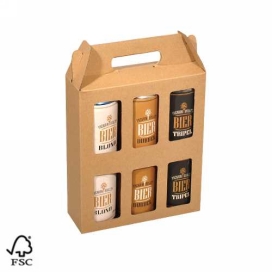 Bierverpakking Kraft Voor 6x 33cl Blikjes FSC® 50stuks Bierverpakking Kraft Voor 6x 33cl Blikjes FSC® 50stuks