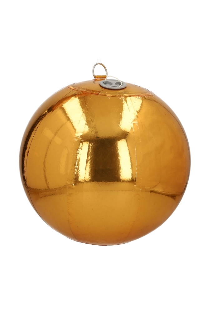 Decoratie Kerstbal Mirrora Metallic Goud 40cm Opblaasbaar & Dubbelwandig 1stuks