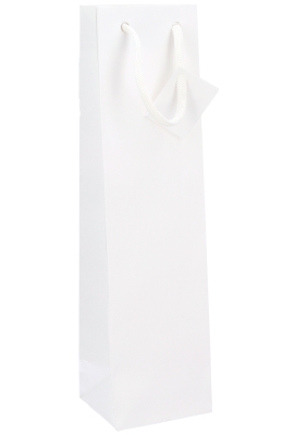 Wijntasjes 1 Fles Wit Mat Met Koord 10x9x38cm 20stuks