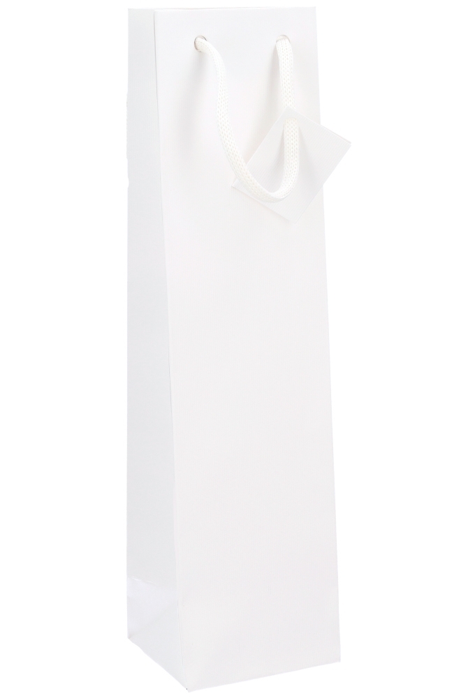 Wijntasjes 1 Fles Wit Mat Met Koord 10x9x38cm 20stuks