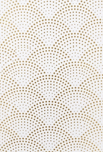 Geschenkpapier Coated Wit  Gouden stippenprint 50cm x 200meter