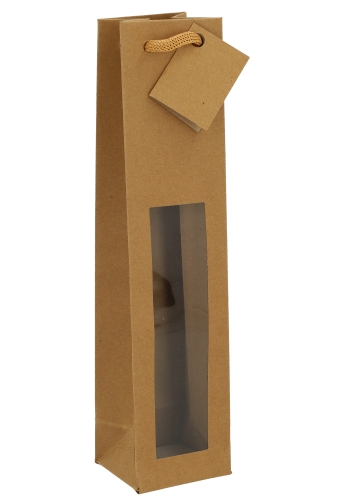 Kadotasjes Vintura Kraft Venster Bruin 7.2x6.8x31cm 20stuks