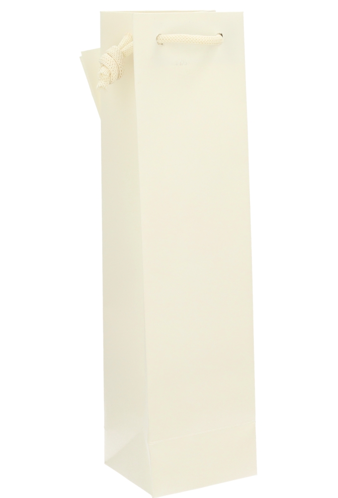 Wijntasjes Vintura Wit Met Venster & Koord 1 Fles 10x9x38cm 20stuks