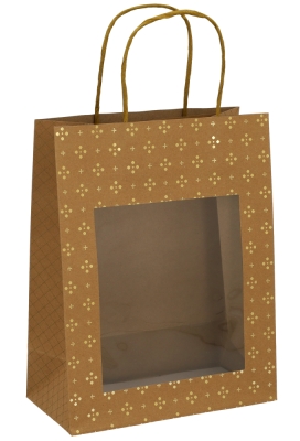Kadotasjes Rustic Magic Stars Kraft Venster 22x11x28cm 12stuks