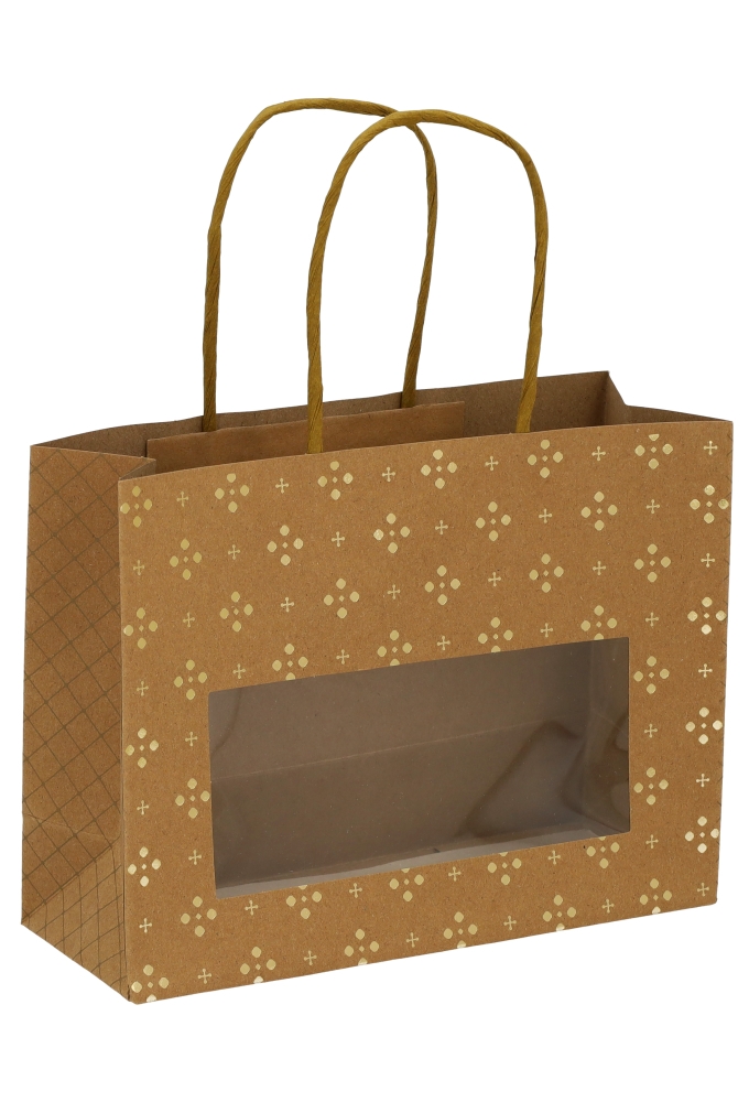 Kadotasjes Rustic Magic Stars Kraft Venster 20x7.5x15cm 12stuks